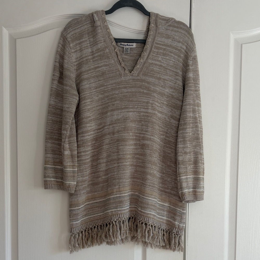 Women's Beige Sweater with Hoodie